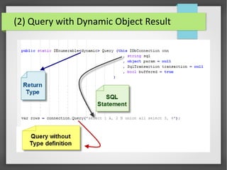(2) Query with Dynamic Object Result
 