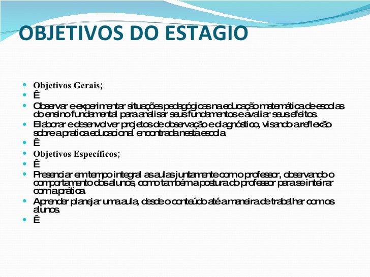 Apresentação de relatório de estágio II