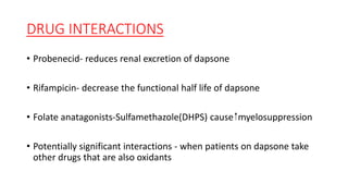 DAPSONE drug uses, mechanism and review dermatology | PPTX