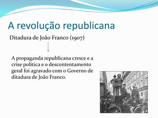 O Ultimato inglês veio contribuir para a eclosão da primeira tentativa de derrube da monarquia e implantação da República em 31 de Janeiro de 1891, no Porto, mas falhou.