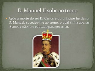 Este demitiu João Franco e exerceu um governo marcado pela brandura, apesar de não ter conseguido impedir  o crescimento do republicanismo.