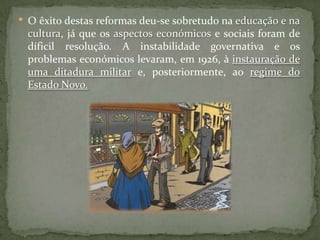 LegislaçãoSocialAutorização e Regulamentação da GreveDescanso Semanal ObrigatórioLimitação dos Horários de TrabalhoEstabelecimento de um seguro socialGreve de operários nas fábricas de moagem, no Terreiro do Paço.