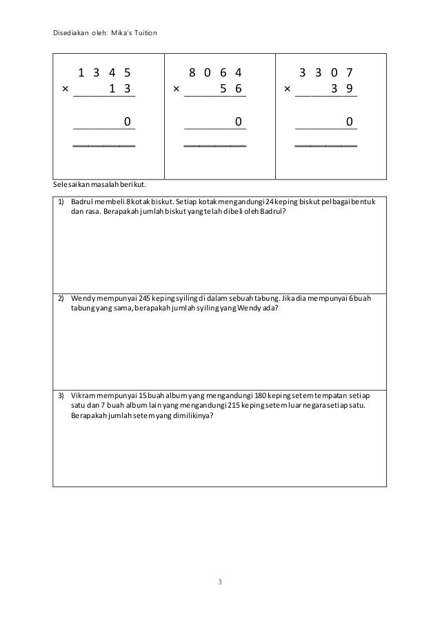 Soalan Matematik Tahun 4 Darab / Matematik Tahun 4 Kertas Page 7 Line