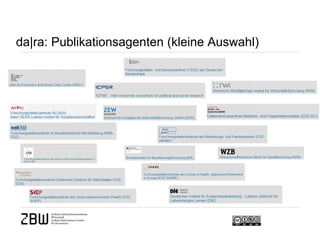 da|ra: Publikationsagenten (kleine Auswahl)
 