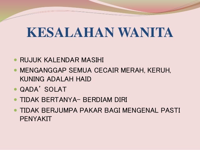 Darah wanita haid nifas istihadhah
