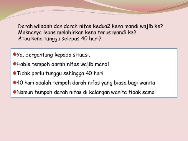 Darah wanita haid nifas istihadhah