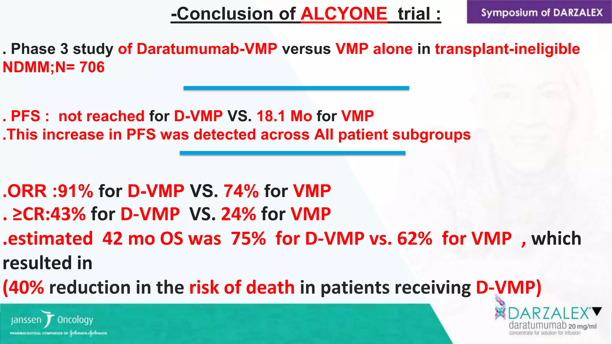 ROLE OF DARATUMUMAB IN NEWLY DIAGNOSED MULTIPLE MYELOMA.pptx