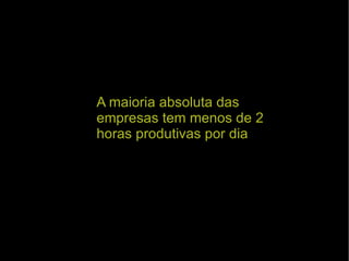 A maioria absoluta das empresas tem menos de 2 horas produtivas por dia 