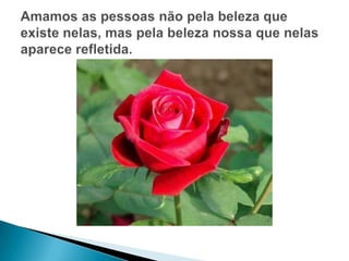 Amamos as pessoas não pela beleza que existe nelas, mas pela beleza nossa que nelas aparece refletida.