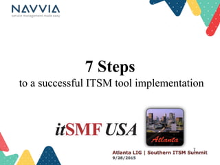 7 Steps
to a successful ITSM tool implementation
 
