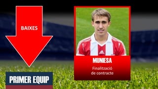 PRIMER EQUIP
BAIXES
MUNIESA
Finalització
de contracte
 