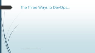 The Three Ways to DevOps…
(c) Copyright 2015 Dyaneshwaran Periyasamy
 