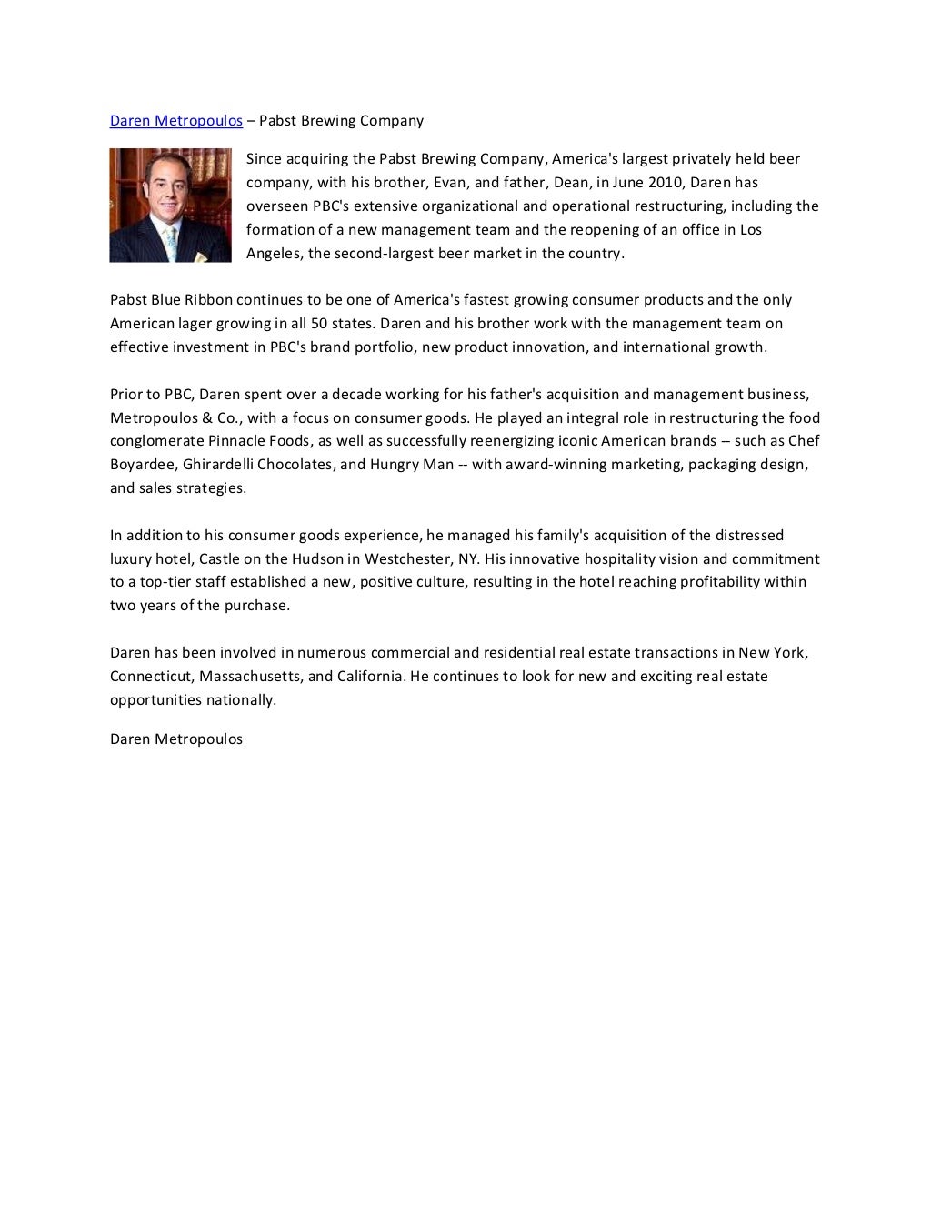 Daren Metropoulos Bio