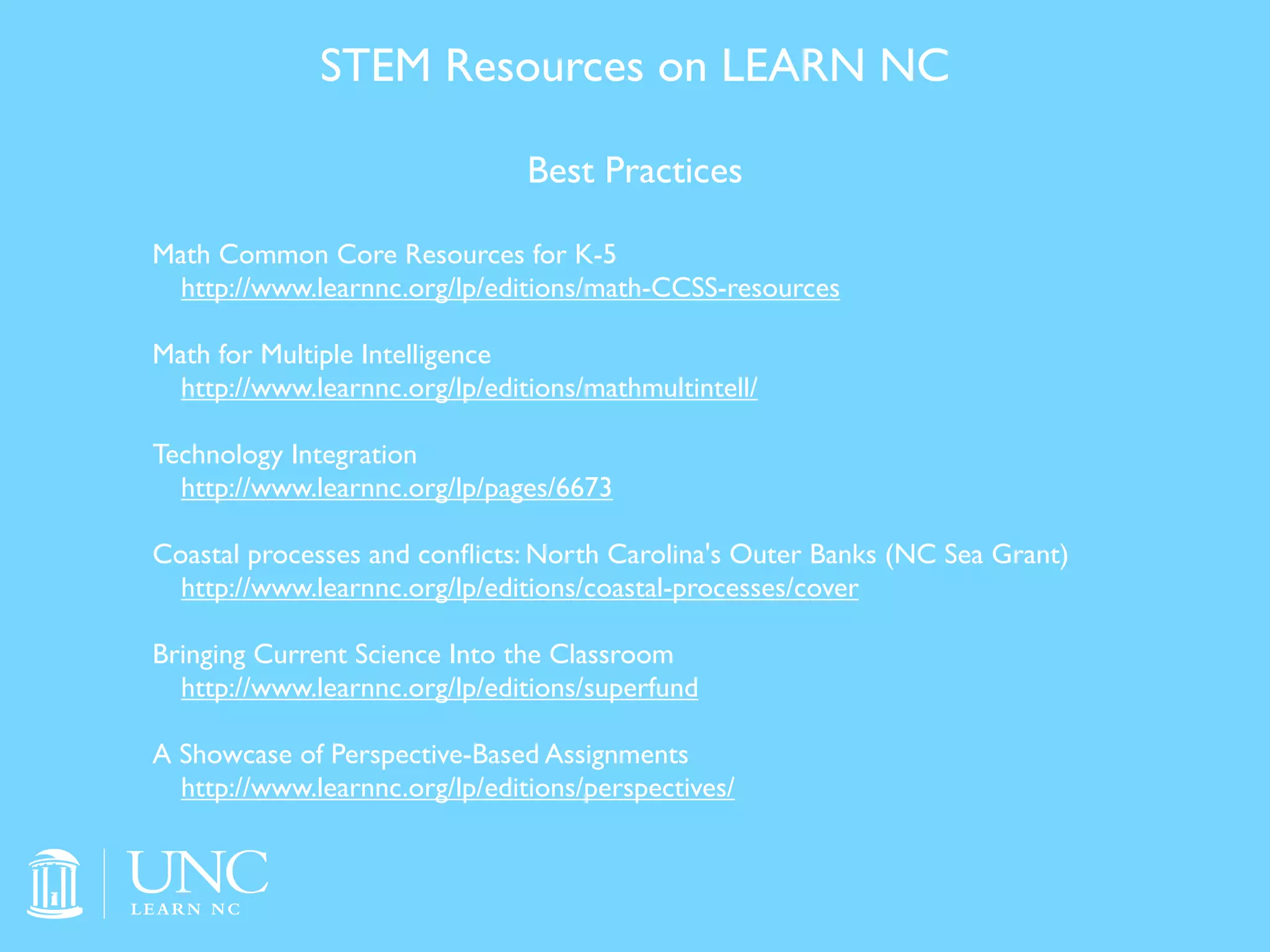 Stem resources for k 12 educators ppt