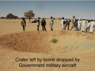 Bomb crater left by GoS Aircraft Crater left by bomb dropped by Government military aircraft 