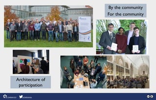 By the community
For the community
Architecture of
participation
 