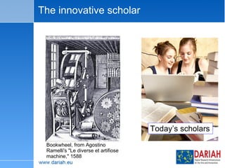 The innovative scholar Today’s scholars Bookwheel, from Agostino Ramelli's "Le diverse et artifiose machine," 1588 