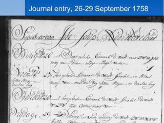 Journal entry, 26-29 September 1758 