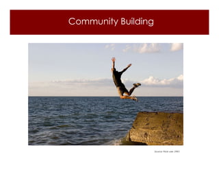 Community Building




                     Source: Flickr user JYRO
 