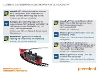 LISTENING AND RESPONDING IN A HUMAN WAY IS A GOOD START

 