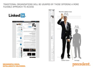 TRADITIONAL ORGANISATIONS WILL BE USURPED BY THOSE OFFERING A MORE
FLEXIBLE APPROACH TO ACCESS

 