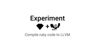 Compile ruby code to LLVM
 