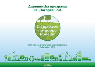 Дарителска програма
  на „Загорка” АД




Отчет на реализираните проекти
        Декември 2012
 