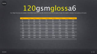 home




                                   120gsmglossa6
       Our 120gsm brochures are available in three different sizes (A4, A5 and A6), printed full colour and onto gloss art paper, then stapled or stitched in two positions on the spine.




                                 Qty            4 page      8 page       12 page        16 page         20 page        24 page         28 page         32 page
                                 25             £53         £56          £59            £64             £67            £90             £113            £136
                                 50             £61         £64          £72            £77             £84            £112            £141            £169
                                 100            £77         £80          £95            £109            £122           £158            £195            £231
                                 250            £127        £132         £197           £211            £232           £288            £345            £402
                                 500            £160        £242         £373           £402            £559           £574            £589            £605
                                 750            £173        £253         £397           £435            £573           £589            £607            £622
                                 1000           £187        £265         £422           £468            £587           £605            £624            £642
                                 2000           £193        £303         £465           £476            £738           £790            £840            £888
                                 3000           £198        £365         £539           £640            £892           £975            £1055           £1137
                                 4000           £204        £426         £613           £746            £1045          £1159           £1272           £1384
                                 5000           £209        £498         £685           £1112           £1198          £1343           £1487           £1631




                                               www.rework.com        rework@mail.com        (987) 124-5678        98 East Street, New York, NY 12345
 