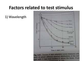 Factors related to test stimulus
1) Wavelength
 