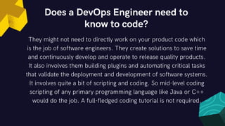 DEVOPS ENGINEER - CAREER PATH, JOB SCOPE, AND CERTIFICATIONS | PPT