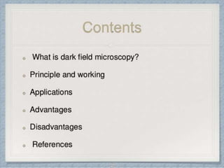 Dark field microscopy