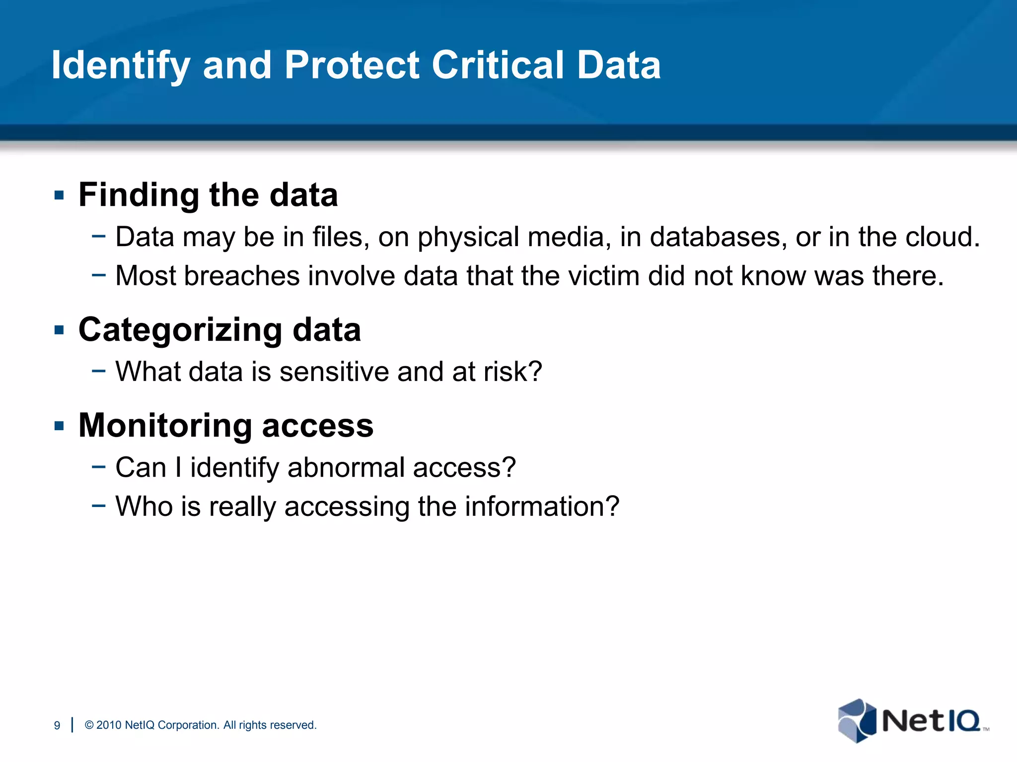 Supermarket Chains Hit By Data Theft Robert McMillan | IDG News Service| March 18, 2008Data thieves broke into computers at supermarket chains Hannaford Brothers and Sweetbay, stealing an estimated 4.2 million credit and debit card numbers, Hannaford said Monday….The Associated Press reported Monday that more than 1,800 cases of fraud had been linked to the theft, which affects 4.2 million credit and debit card numbers… Dai Nippon Printing reports client data theftReuters | 12 March 2007TOKYO, March 12 (Reuters) - Japan's Dai Nippon Printing Co. said on Monday a former contract worker stole nearly 9 million pieces of private data on customers from 43 clients including Toyota Motor Corp. Dai Nippon, one of Japan's largest commercial printing companies, said the confidential information included names, addresses and credit card numbers intended for use in direct mailing and other printing services. Dai Nippon said the employee stole client data between May 2001 and March 2006 by copying information on to floppy disks and other recording media.Payment Processor Breach May Be Largest EverBy Brian Krebs | Washington Post | 20 January 2009A data breach last year at Princeton, N.J., payment processor Heartland Payment Systems may have compromised tens of millions of credit and debit card transactions, the company said today.If accurate, such figures may make the Heartland incident one of the largest data breaches ever reported.When It All Goes Wrong…“In filings for the Securities and Exchange Commission, Heartland said that it lost $2 million in the second quarter of this year, and that the 2008 data security breach cost it $32 million as of June 30 (2009)” – Credit Union Times5