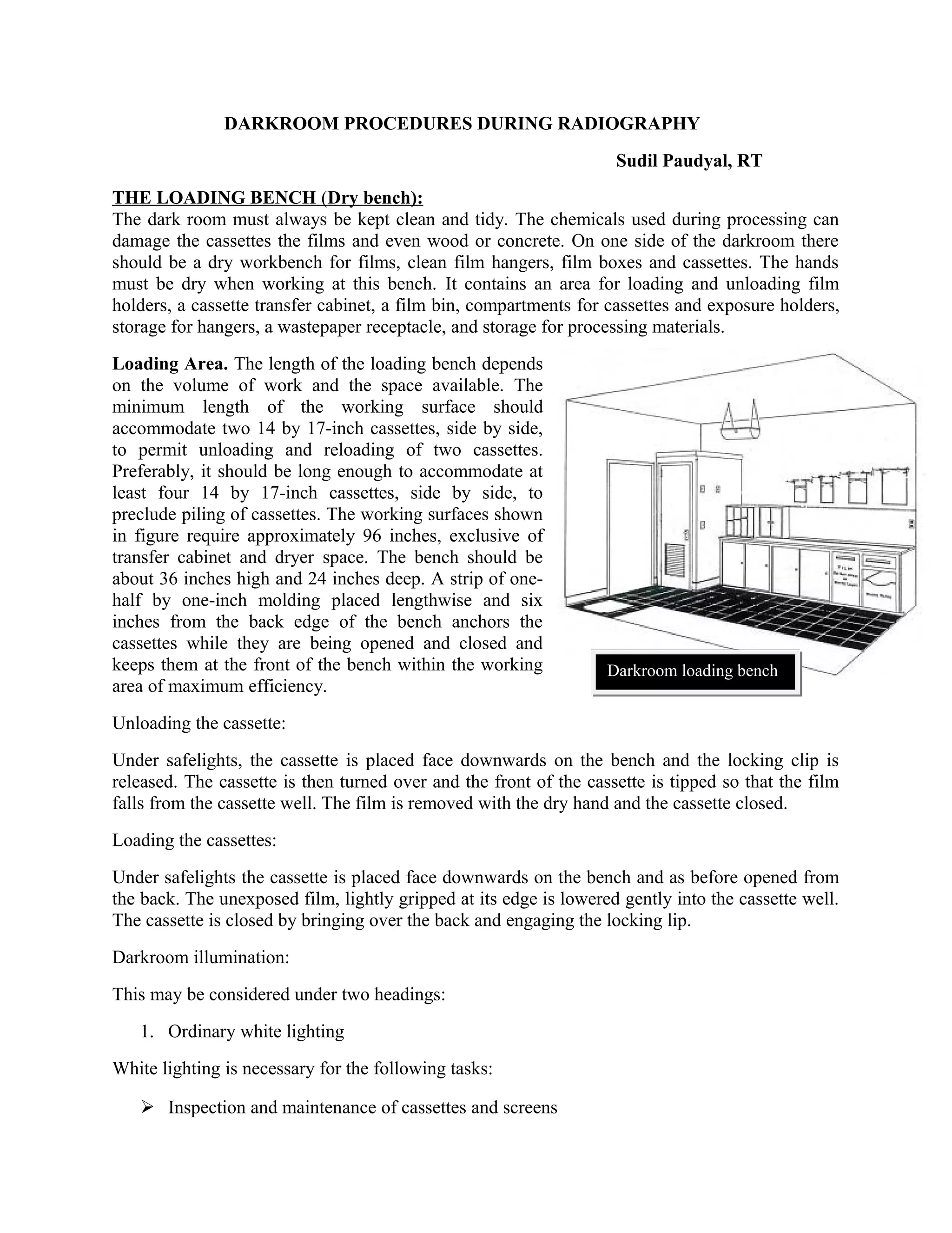 Darkroom procedures during Radiography PDF