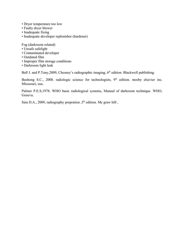 Darkroom procedures during Radiography PDF
