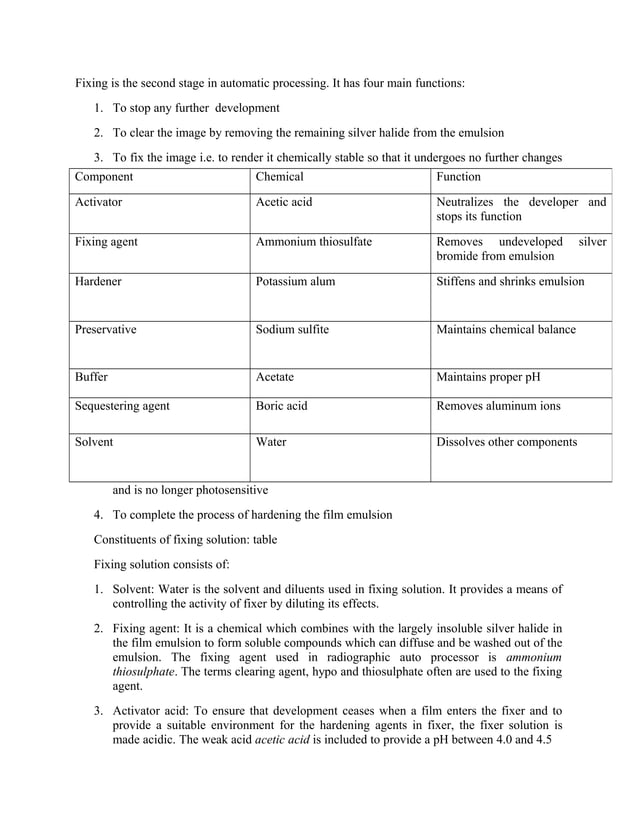 Darkroom procedures during Radiography