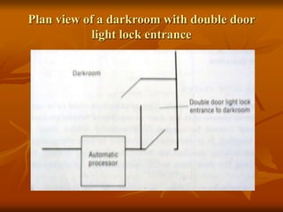 Plan view of a darkroom with double door
light lock entrance
 