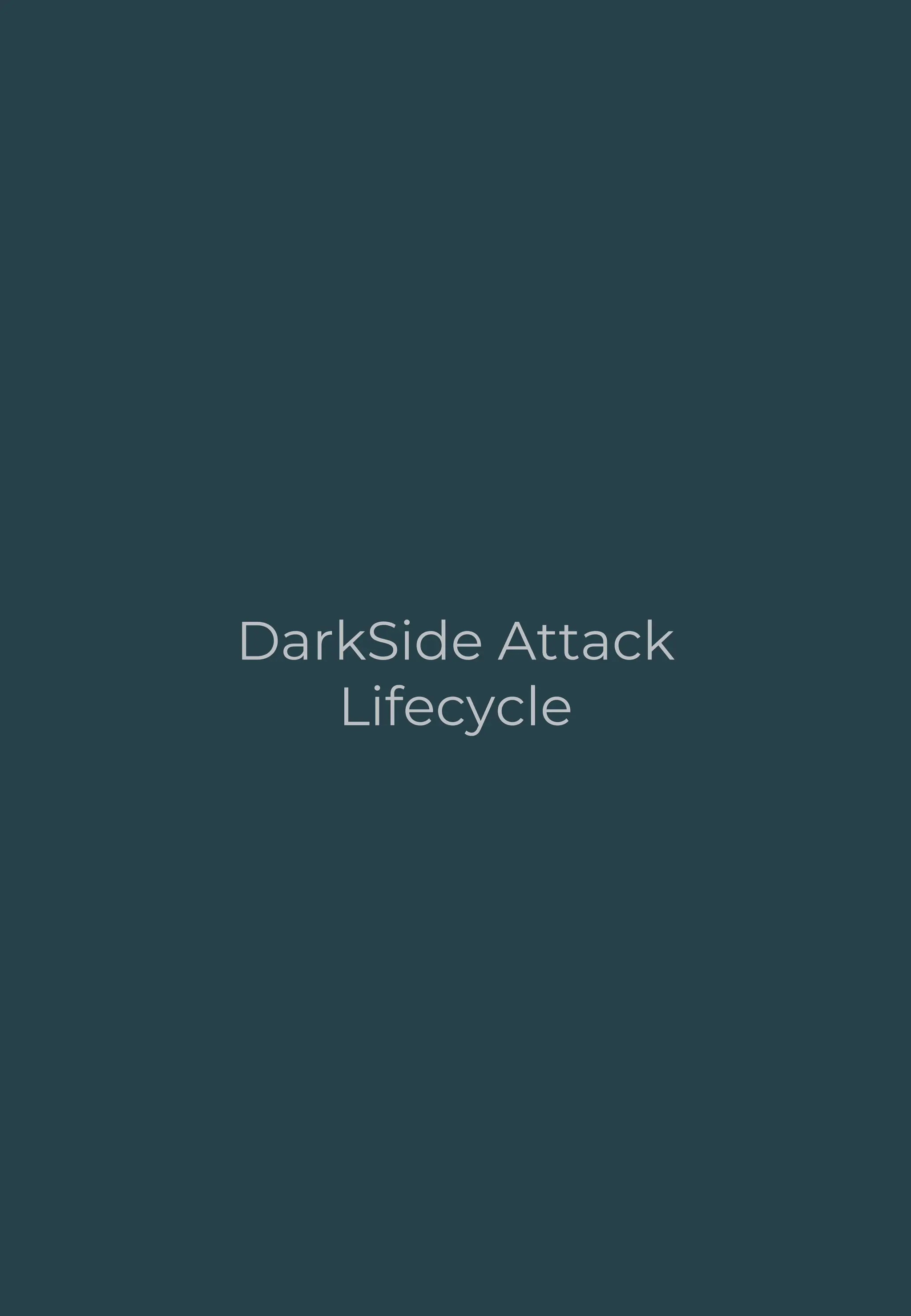 9
DarkSide Attack
Lifecycle
 