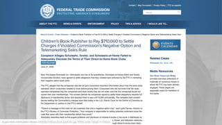 ftc.gov/news-events/press-releases/2005/06/childrens-book-publisher-pay-710000-settle-charges-it-violated
 