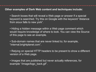 Dark web by Claudine Impas | PPT