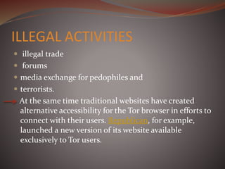 Illicit Example Dark web | PPTX