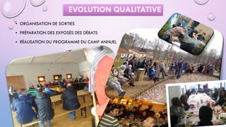 EVOLUTION QUALITATIVE
• UNIVERSITÉ OUVRIÈRE
• SQUASH & MULTI-SPORTS
 