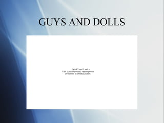 GUYS AND DOLLS



              QuickTime™ and a
   TIFF (Uncompressed) decompressor
      are needed to see this picture.
 