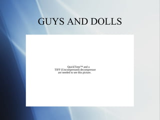 GUYS AND DOLLS



             QuickTime™ and a
  TIFF (Uncompressed) decompressor
     are needed to see this picture.
 