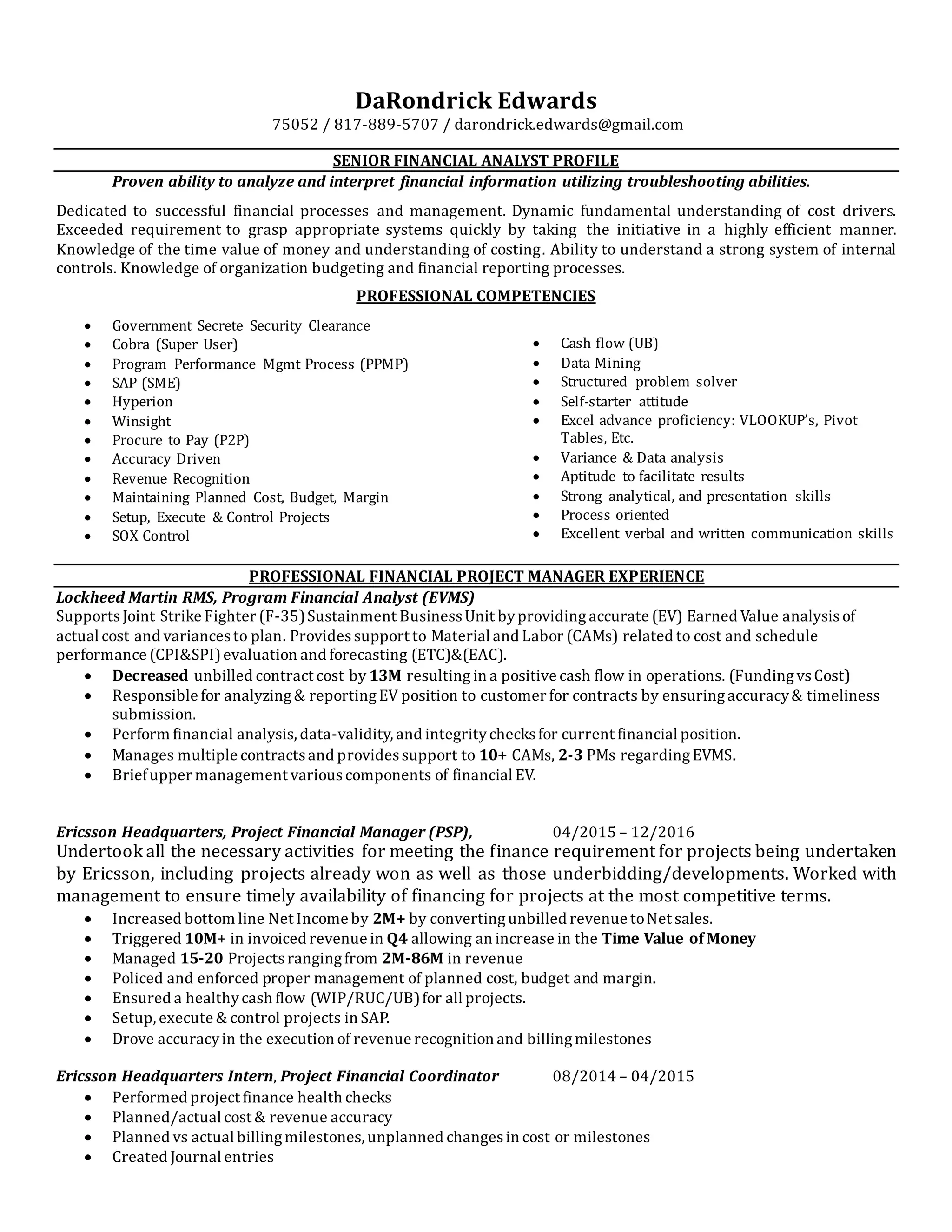 DaRondrick Edwards LinkedIn | PDF