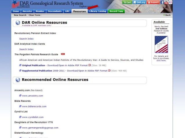 DAR Online Resources for the Public | PPTX