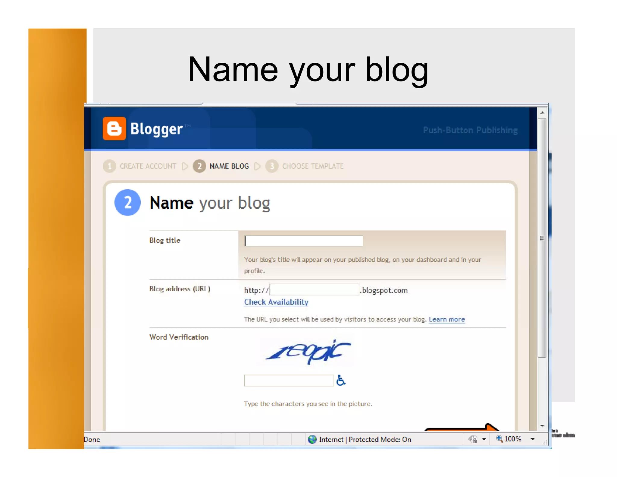 Name your blog
     y       g
 