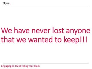 We have never lost anyone
that we wanted to keep!!!
www.opusrs.com

 