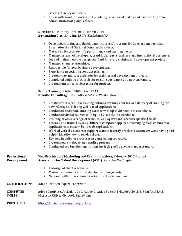 Darrin quesenberry resume