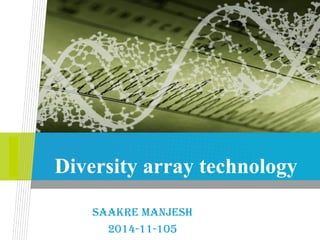 Diversity array technology
SAAKRE MANJESH
2014-11-105
 