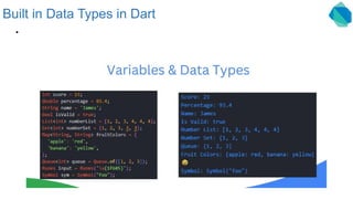 Dart 1 In Dart, a programming language developed by Google, data types ...